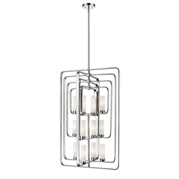 Z-Lite Aideen 12 Light Pendant, Chrome & Matte Opal 6000-12-CH - main